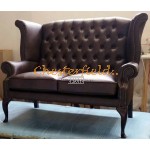 Chesterfield Queen 2-Sitzer Sofa Antikbraun A5