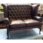 Chesterfield Queen 2-Sitzer Sofa Antikbraun A5