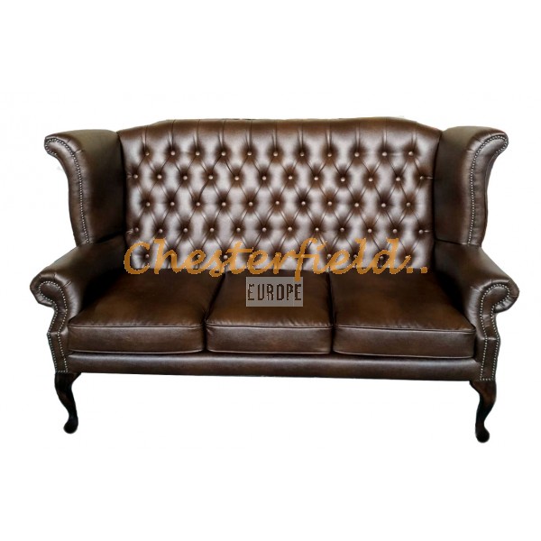 Chesterfield Queen 3-Sitzer Sofa Antikbraun A5