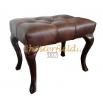 Chesterfield Cambridge Hocker 40x60 Antik Mittelbraun (A5M)