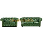 Classic 32 Antikgruen Chesterfield Garnitur