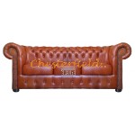 Chesterfield Classic XL 3-Sitzer Ledersofa Antikwhisky (C12) 