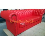 Classic Rot 3-Sitzer Chesterfield Sofa