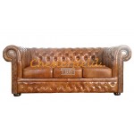 Lord Antikgold 3-Sitzer Chesterfield Sofa