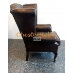 Queen Antikbraun (A5) Chesterfield Ohrensessel