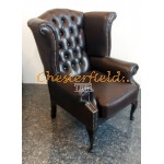 Queen Antikbraun (A5) Chesterfield Ohrensessel