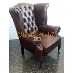 Queen Antikbraun (A5) Chesterfield Ohrensessel 