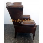 Queen Antikbraun (A5) Chesterfield Ohrensessel 