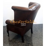 Queen Antikbraun (A5) Chesterfield Ohrensessel 