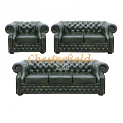 Windsor 321 Antikgruen Chesterfield Garnitur