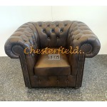 Classic Antik Mittelbraun (A5M) Chesterfield Sessel 