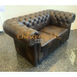 Classic XL Antik mittelbraun 2-Sitzer Chesterfield Sofa 