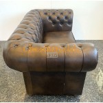 Classic XL Antik mittelbraun 2-Sitzer Chesterfield Sofa 