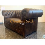 Classic XL Antik mittelbraun 2-Sitzer Chesterfield Sofa 