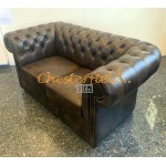 Classic XL Antik mittelbraun 2-Sitzer Chesterfield Sofa 