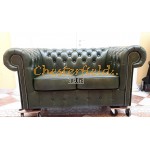 Classic Antikgruen 2-Sitzer Chesterfield Sofa