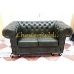 Classic XL Antikgruen 2-Sitzer Chesterfield Sofa 