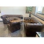 Classic 311 Antik mittelbraun Chesterfield Garnitur A5M