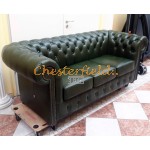 Classic XL Antikgruen 3-Sitzer Chesterfield Sofa 