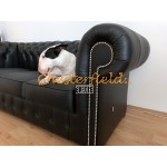 Classic XL Schwarz 3-Sitzer Chesterfield Sofa