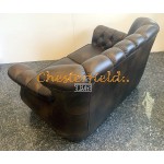 Monk Antikmittelbraun 2-Sitzer Chesterfield Sofa