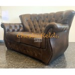 Monk Antikmittelbraun 2-Sitzer Chesterfield Sofa