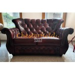 Monk Antikrot 2-Sitzer Chesterfield Sofa (A7)