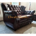 Monk Antikrot 2-Sitzer Chesterfield Sofa (A7)