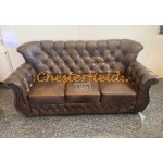 Monk Antikmittelbraun 3-Sitzer Chesterfield Sofa (A5M)