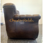 Monk Antikmittelbraun 3-Sitzer Chesterfield Sofa (A5M)