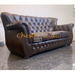 Monk Antikmittelbraun 3-Sitzer Chesterfield Sofa (A5M)