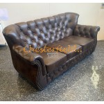 Monk Antikmittelbraun 3-Sitzer Chesterfield Sofa (A5M)