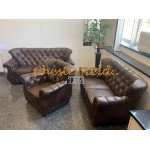 Monk 321 Antikmittelbraun Chesterfield Garnitur A5M