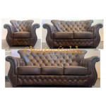 Monk 321 Antikmittelbraun Chesterfield Garnitur A5M