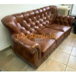 Monk Antikwhisky 3-Sitzer Chesterfield Sofa