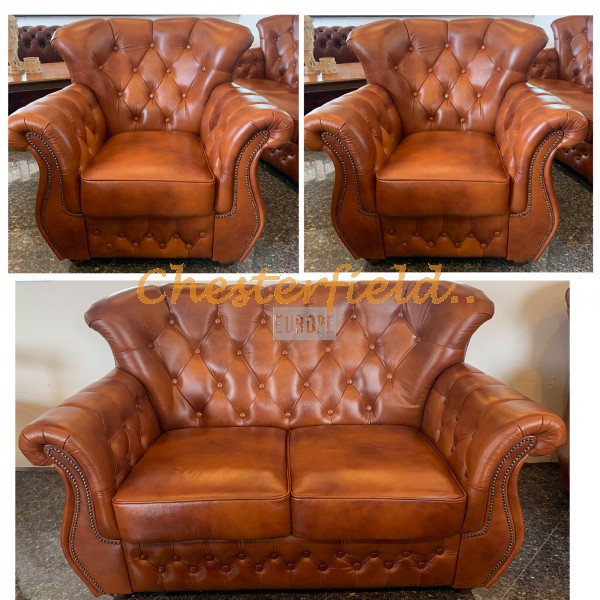 Monk 211 Antikwhisky Chesterfield Garnitur C12