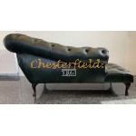 Recamiere Pompadour Chesterfield Rechtsseitig  A8 Antikgruen