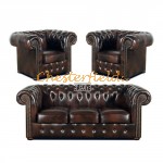 Classic 311 Antikbraun Chesterfield Garnitur