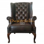 St. James Antikbraun (A5) Chesterfield Ohrensessel