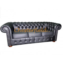 Classic Schwarz 3-Sitzer Chesterfield Sofa