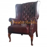 St. James Antikcognac (A4) Chesterfield Ohrensessel