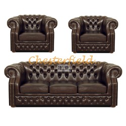 Windsor 311 Antikbraun Chesterfield Garnitur