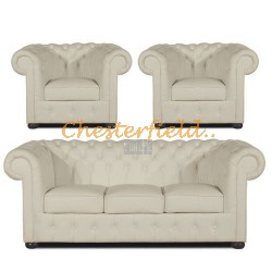 Classic 311 Off Weiß Chesterfield Garnitur