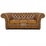 Windchester XL Antikgold 3-Sitzer Chesterfield Sofa