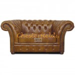 Windchester Antikgold 2-Sitzer Chesterfield Sofa