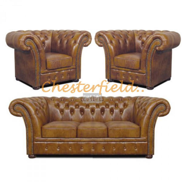 Windchester 311 Antikgold Chesterfield Garnitur