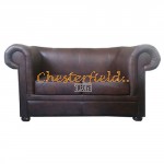 London XL Antikbraun 2-Sitzer Chesterfield Sofa