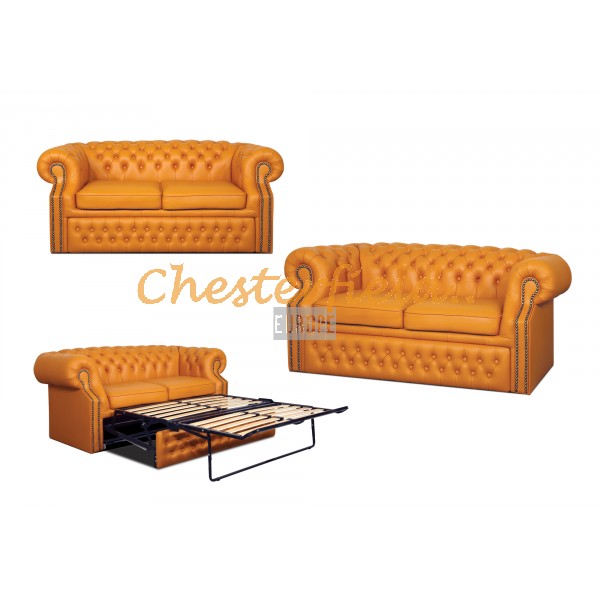 Windsor Orange 3er Chesterfield Schlafsofa