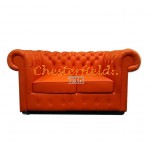 Classic XL Orange 2-Sitzer Chesterfield Sofa 