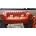 Classic 321 Orange Chesterfield Garnitur